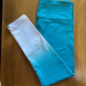 ZYIA Teal and White Ombre Light n Tight Leggings